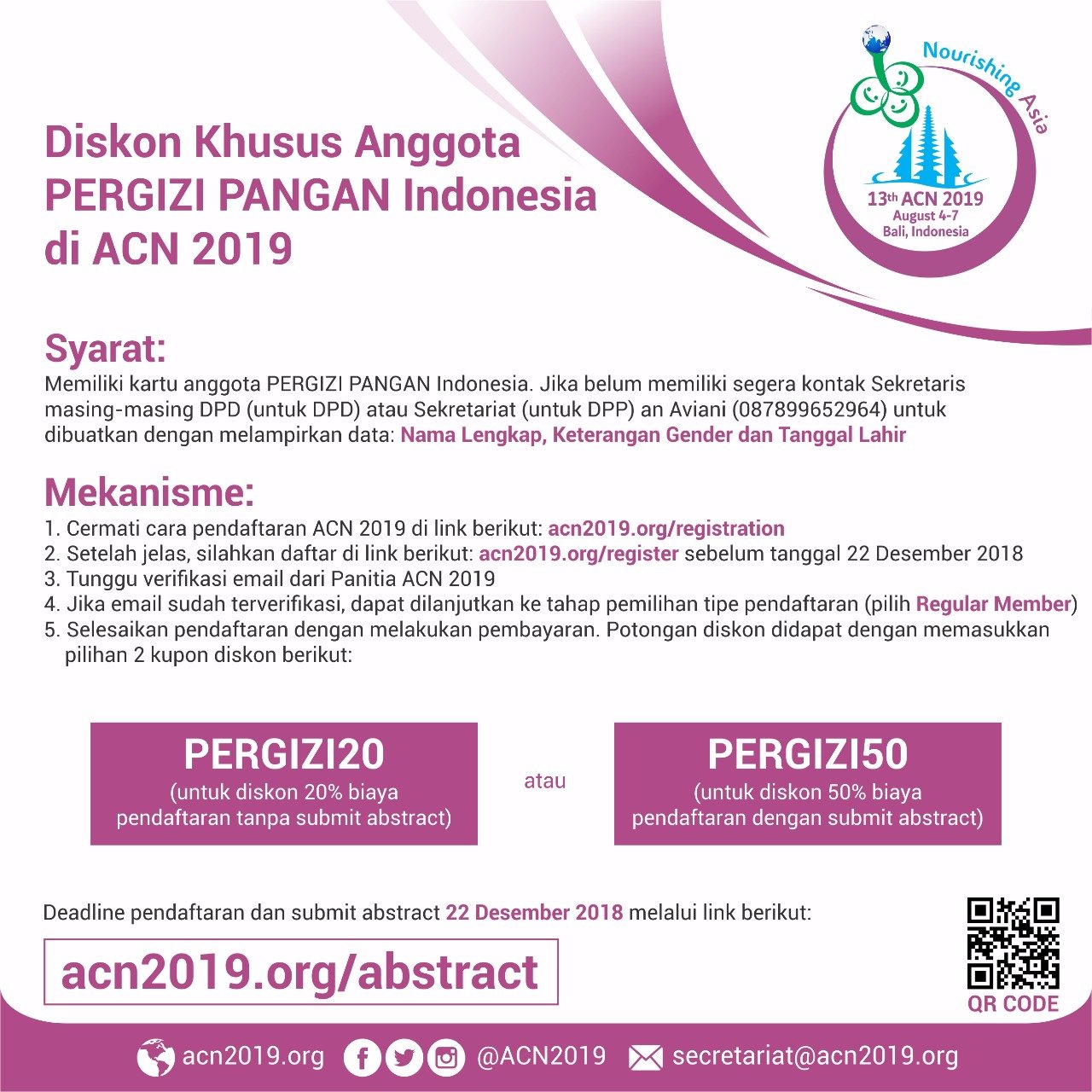 Diskon Khusus Anggota PERGIZI Pangan Indonesia