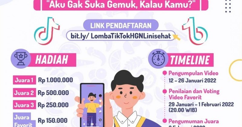 Lomba TikTok Hari Gizi Nasional 2022 “Aku Gak Suka Gemuk, Kalau Kamu?”