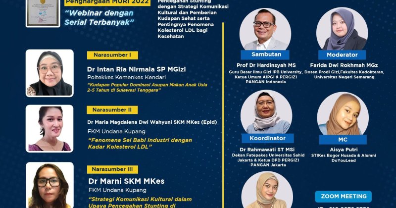 Pencegahan Stunting dengan Strategi Komunikasi Kultural dan Pemberian Kudapan Sehat serta Pentingnya Fenomena Kolesterol LDL bagi Kesehatan