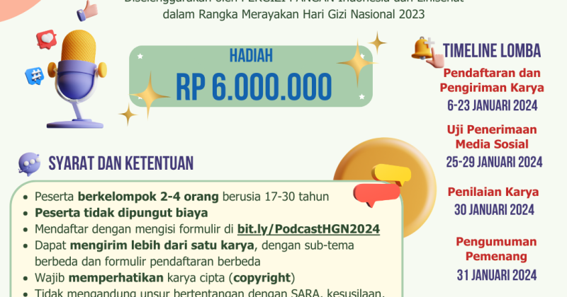 PANDUAN LOMBA PODCAST “PROS AND CONS ON FOOD AND NUTRITION TRENDS”