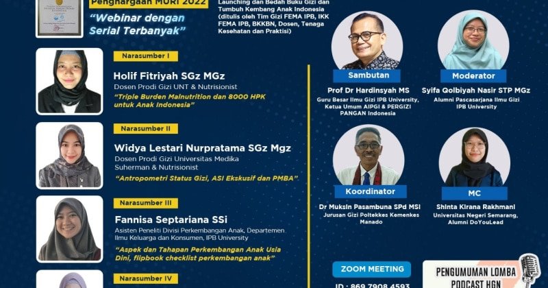 Launching dan Bedah Buku Gizi dan Tumbuh Kembang Anak Indonesia (ditulis oleh Tim Gizi FEMA IPB, IKK FEMA IPB, BKKBN, Dosen, Tenaga Kesehatan dan Praktisi)