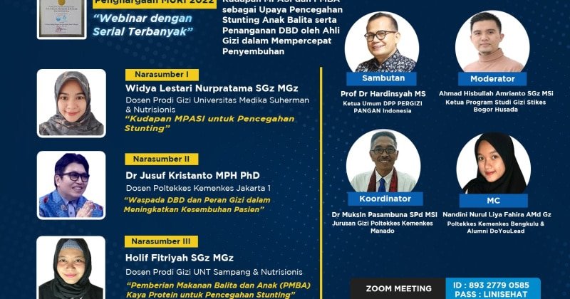 Kudapan MPASI dan PMBA sebagai Upaya Pencegahan Stunting Anak Balita serta Penanganan DBD oleh Ahli Gizi dalam Mempercepat Penyembuhannya