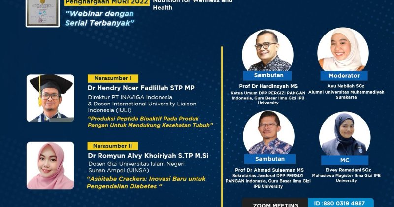 PERGIZI PANGAN Webinar Series 216 Tema: Nutrition for Wellness and Health