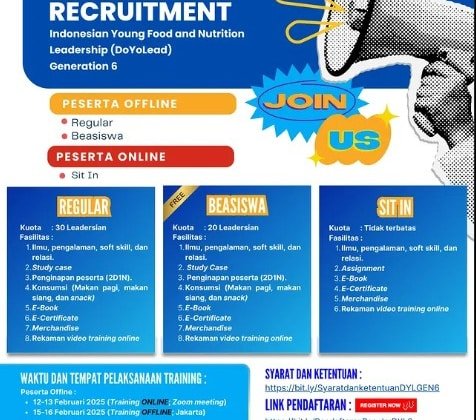 ???? OPEN RECRUITMENT: Indonesian Young Food and Nutrition Leadership (DoYoLead) Gen 6! ????